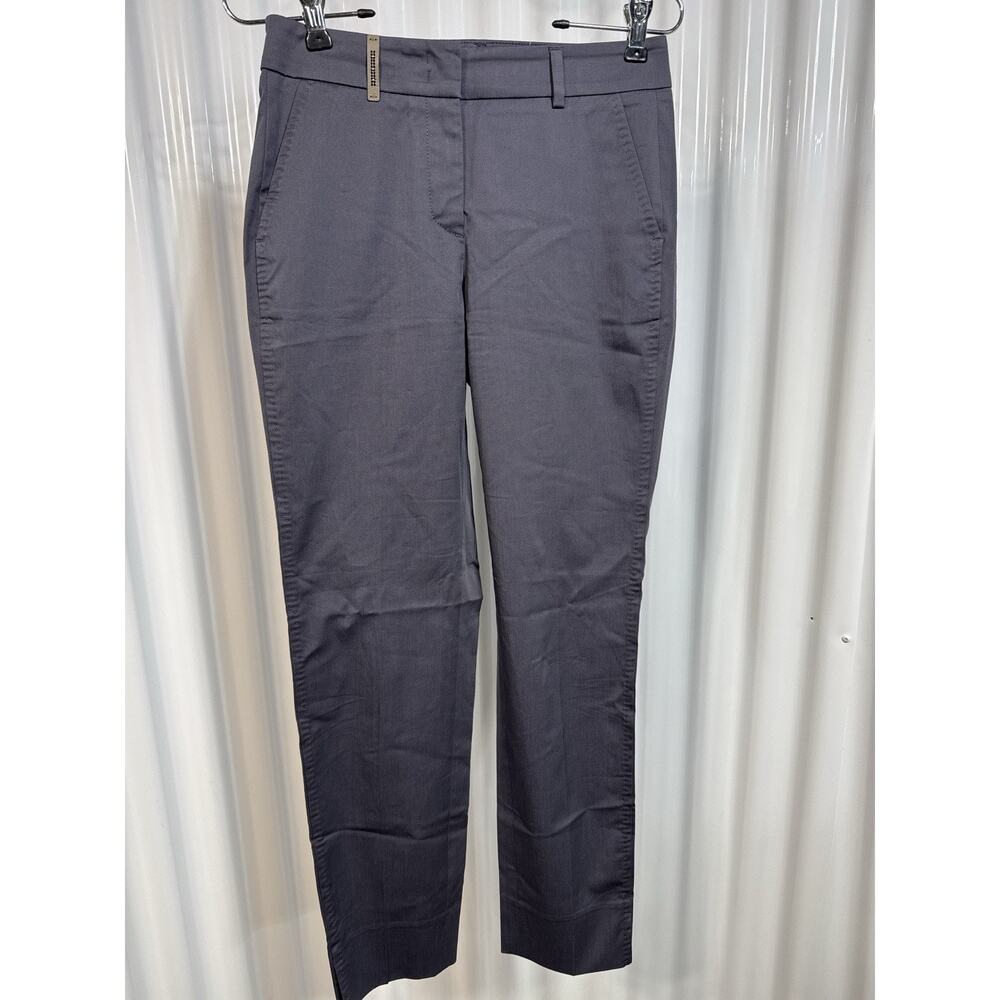 Peserico Handmade Italian High Waist Crop Pants Chino In Slate Gray Size 38 US4